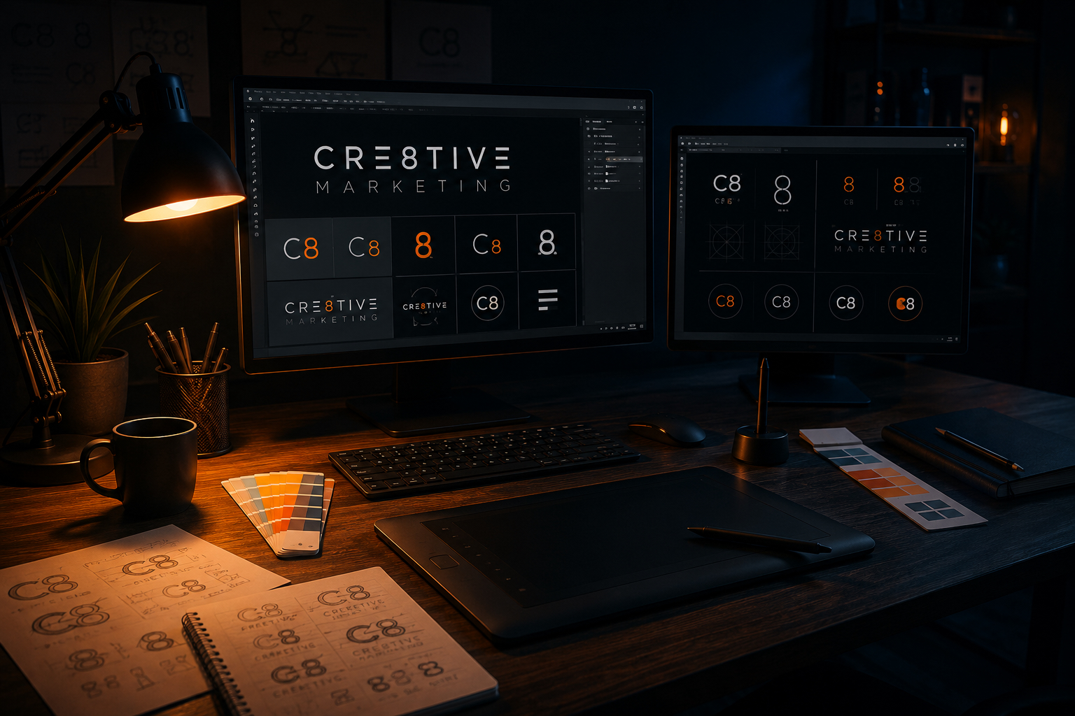 Graphic design Port St. Lucie — brand identity work in the Cre8tive Marketing studio