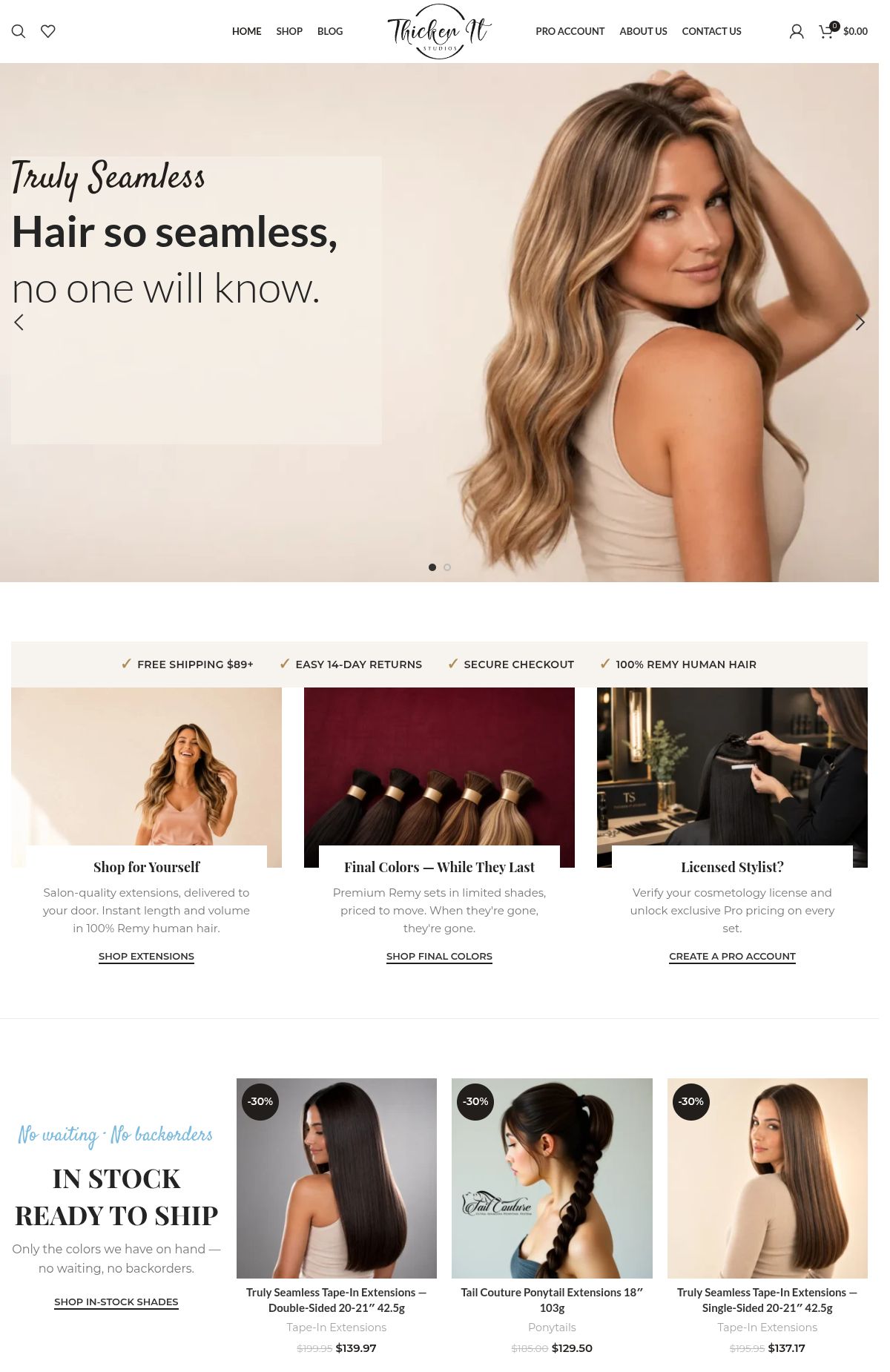 Thicken It e-commerce website built by Cre8tive Marketing