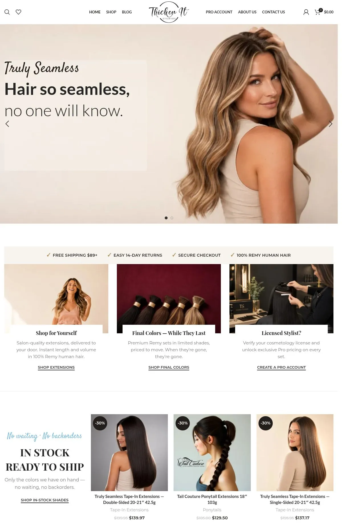 Thicken It e-commerce website built by Cre8tive Marketing