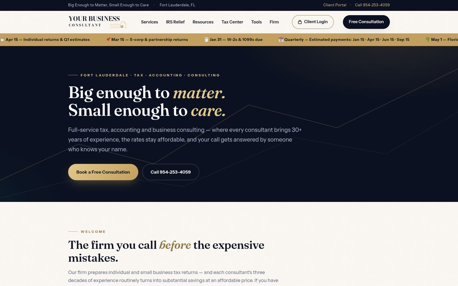 Your Business Consultant website rebuild